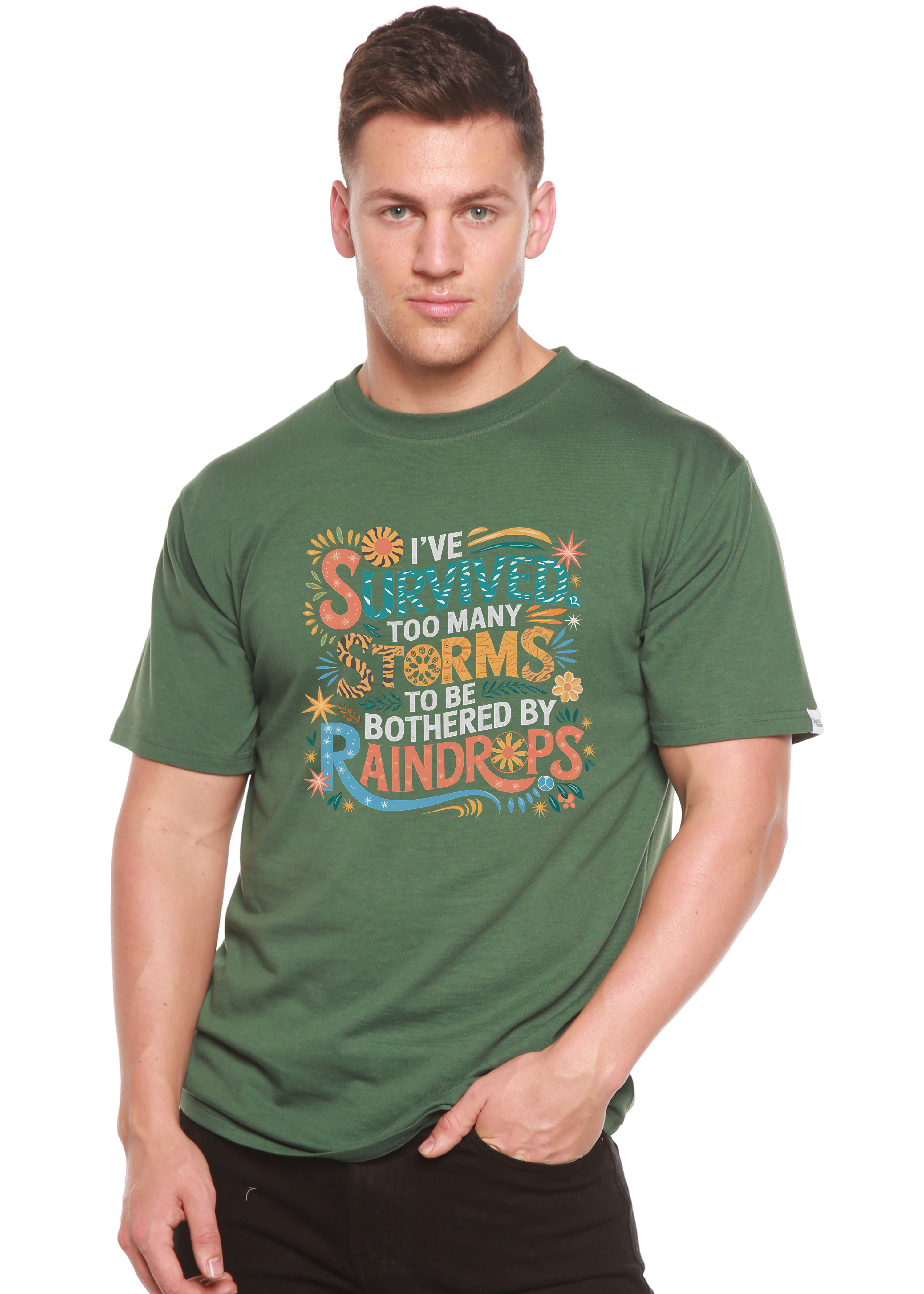 I've Survived Too Many Storms to Be Both Unisex Bamboo/Cotton Graphic T-Shirt